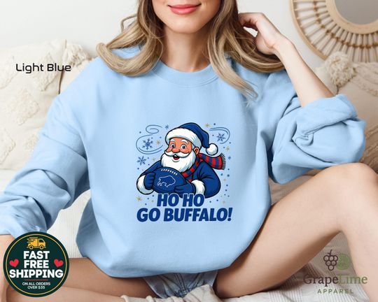 Discover Ho Ho Go Buffalo Christmas Sweatshirt, Buffalo Football Santa Sweatshirt  Funny Holiday Game Day Hoodie for Bills Fans