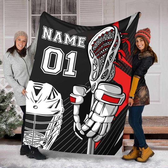 Discover Personalized Lacrosse Blanket, Custom Name & Number Lacrosse Blanket