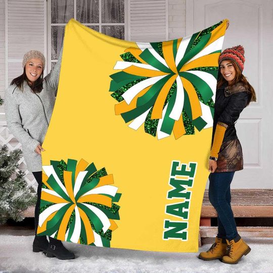 Discover Personalized Cheerleading Blanket, Custom Name Cheerleader Blanket
