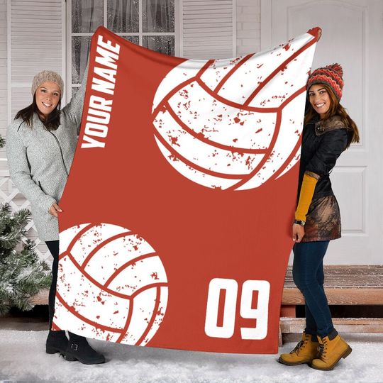 Discover Customized Volleyball Blanket, Custom Name & Number Volleyball Blanket