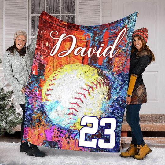 Discover Personalized T-Ball Blanket, Custom Baseball Player Blanket, Sport Blanket