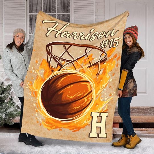 Discover Custom Basketball Player Blanket, Personalized Basketball Blanket, Sport Blanket