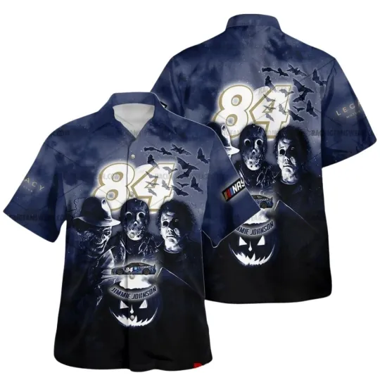 Discover Jimmie Johnson Nascar Racing With Friends Horror Halloween Hawaiian Shirt