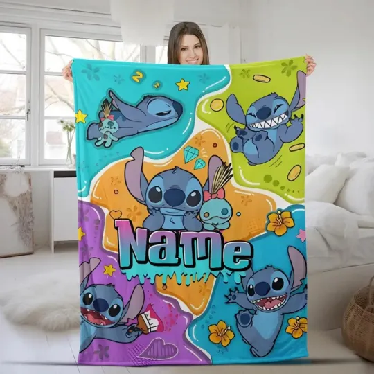 Discover Disney Lilo & Stitch 5 Backgrounds Customize Fleece Blanket