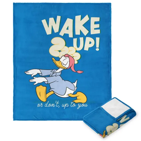 Discover Disney Donald Duck Wake Up Blue Fleece Blanket