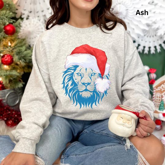 Discover Detroit Lion Christmas Sweatshirt: Embroidered Holiday Football Apparel