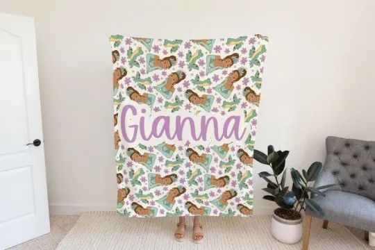 Discover Personalized Princess & The Frog Blanket, Disney Custom Name Fleece Blanket