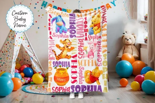 Discover Personalized Disney Baby Winnie The Pooh And Friends Fleece Blanket