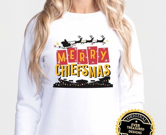 Kansas City Chiefs Merry Chiefsmas Unisex Crewneck Sweatshirt |  Arrowhead KC Christmas Eve Santa Shirt