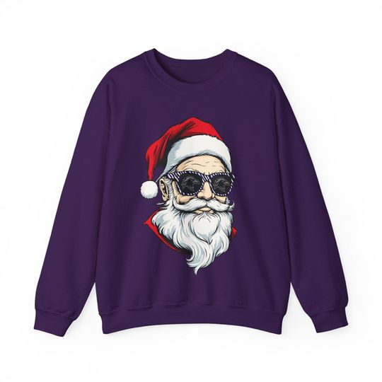 Discover Baltimore Football Santa Sunglasses Sweatshirt, Ravens Christmas, Christmas Pullover, Christmas Football Crewneck, Baltimore Cozy Shirt,