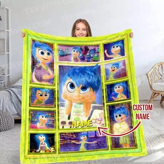 Discover Personalized Disney Joy Inside Out Blanket, Inside Out 2 Movie 2024, Custom Name