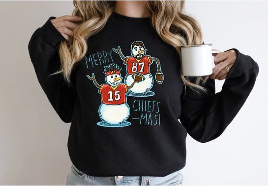 Patrick Mahomes & Travis Kelce, Christmas Chiefs Sweatshirt