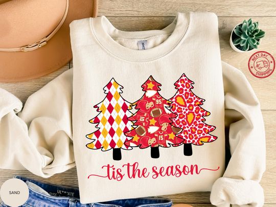 Discover Tis The Season Sweatshirt, Kansas City Merry Christmas  Sweatshirt, Kansas City Fan Shirt, Football Lover Gift, Christmas Gift Crewneck