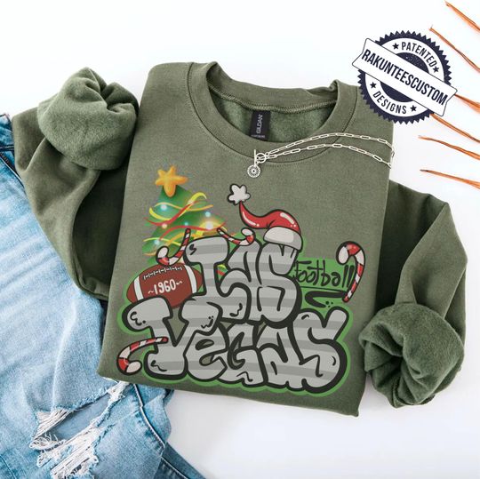 Discover Las Vegas Football Christmas Sweatshirt: Xmas Graffiti