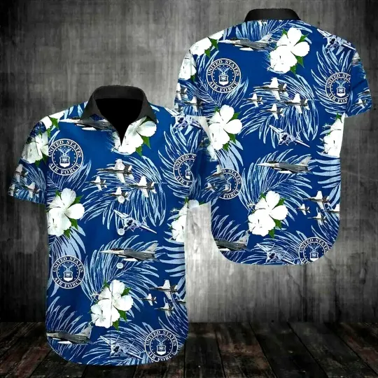 US Air Force Hawaiian Shirt Tropical Beach Summer Shirt
