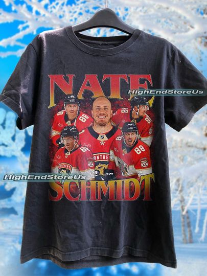 Discover Nate Schmidt Shirt Ice Hockey American Professional Hockey Championship Sport Merch Vintage Sweatshirt Hoodie Graphic Tee Gift Fans