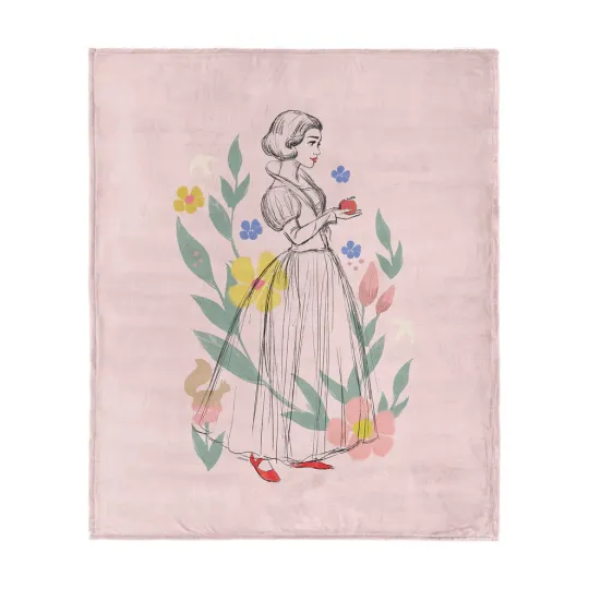Discover Disney Snow White Woodland Sketched Cozy Fleecce Blanket