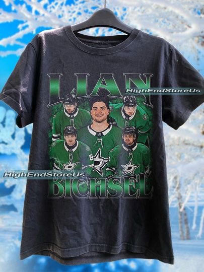Lian Bichsel Hockey T-shirt Vintage, Dallas Stars Hockey T-shirt, 90s Vintage Hockey Shirt, Hockey Gift For Fan