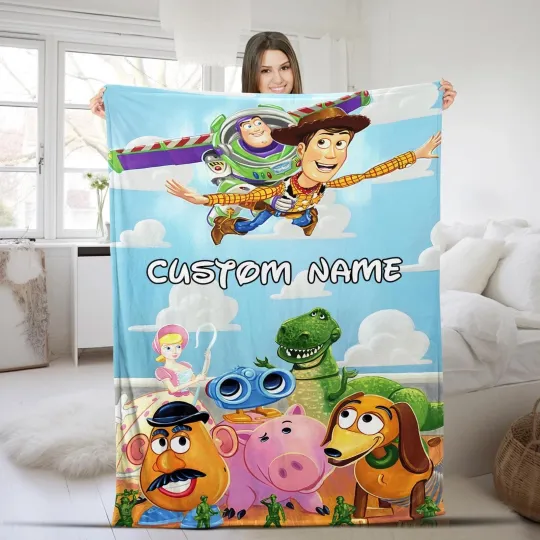 Discover Personalized Disney Toy Story Woody Buzz Fleece Blanket