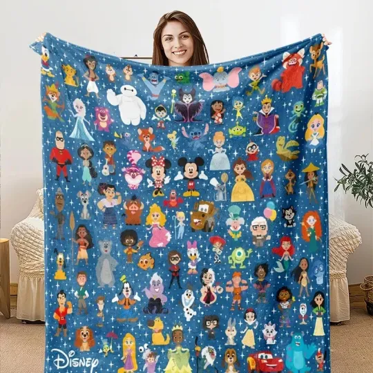 Discover Cute Cartoon Disney Character Fleece Blanket, Gift For Kid And Family