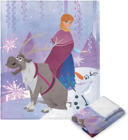 Discover Disney Frozen Anna, Sven, Olaf Cozy Fleece Blanket