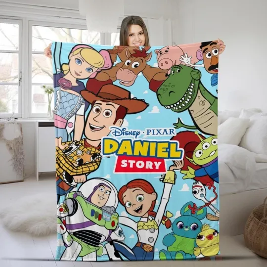 Discover Disney Toy Story Friends Posing Graphic Customize Fleece Blanket