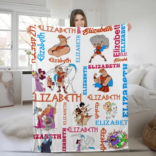 Discover Personalized Disney Hercules Gods Holiday Fleece Blanket