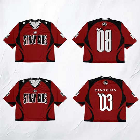 Discover Custom Number SKZ 2025 Football Jersey, Stray Kids Member Tee, Gift for fan Kpop