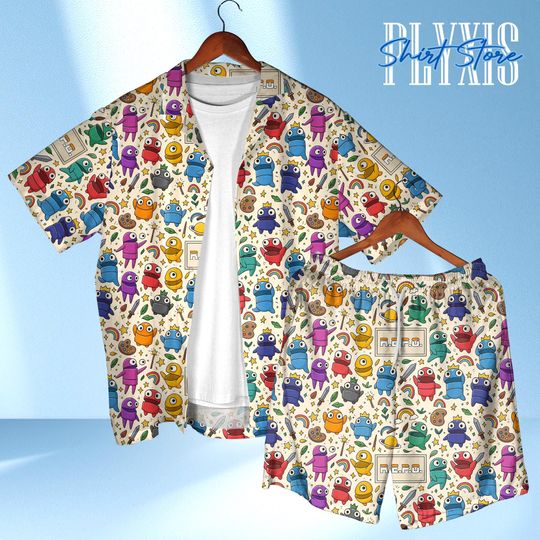 Discover REPO Art Hawaiian Shirt, Quirky Character Aloha Shirt for Gamers, Meme Style Hawaiian Shirt for Party