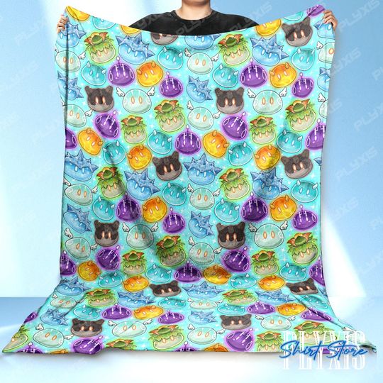 Discover Genshin Slime Fleece Blanket - Plush Gaming Throw for Video Game Room Decor