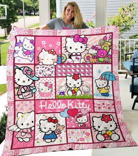 Discover Hello Kitty Fleece Blanket with Kitty Cat Pattern, Kids Comforter