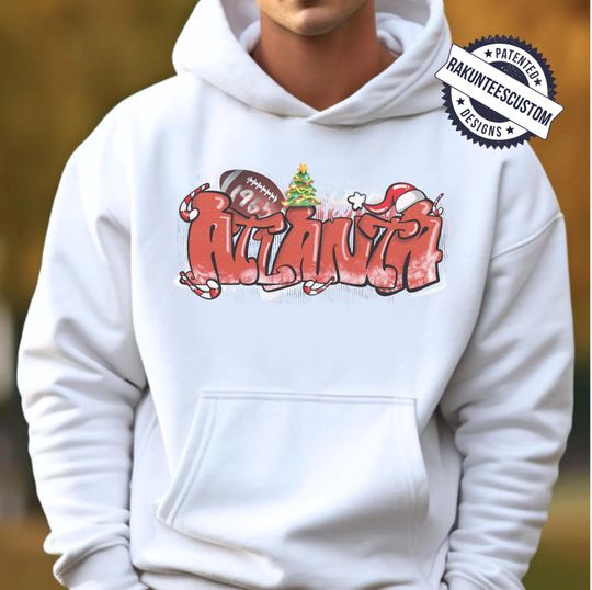 Atlanta Football Christmas Hoodie: Xmas Graffiti