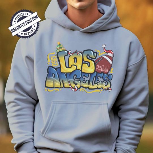 Discover Los Angeles Football Christmas Hoodie: Xmas Graffiti