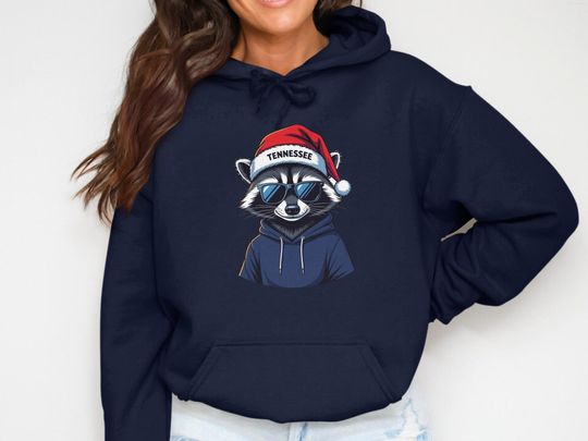 Discover Tennessee Raccoon Santa Hat Hoodie: Funny State Pride