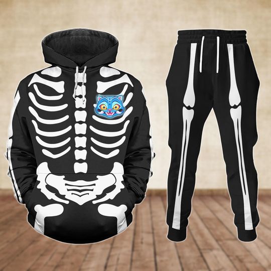 Discover Tiger Derpy Halloween Hoodie and Skeleton Joggers Set, Movie Demon Boy Band Costume