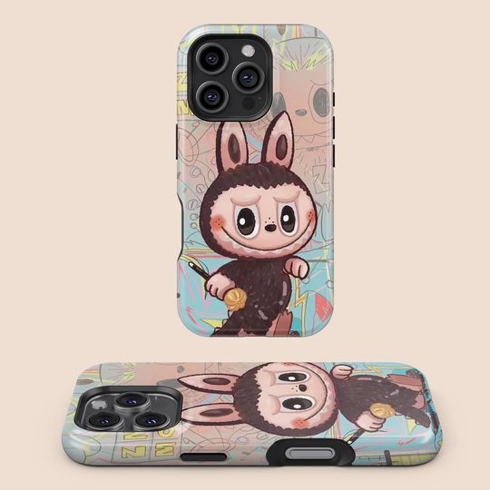 Discover Cute Cartoon Bunny Labubu Phone Case, Adorable Bunny Cover,iPhone 16 15 14 13 12 11 7 8 X XR XS SE Plus Pro Max,Samsung Galaxy S25 S24 S23