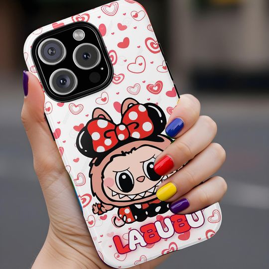 Discover Labubu Monster iPhone & Samsung Case: Pastel Kawaii Popmart Fan Gift