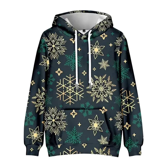 Discover Men's Casual 3D Print Christmas Sweatshirt Hooded Pullover Top Gift