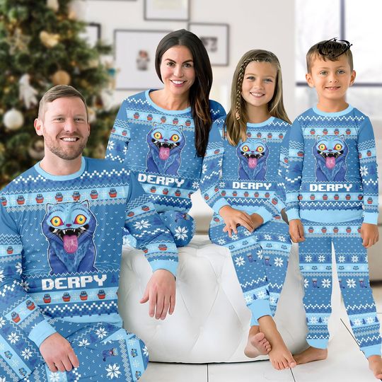 Derpy Tiger Family Pajama Set, Cozy Christmas Loungewear, Festive Gift for Him and Her