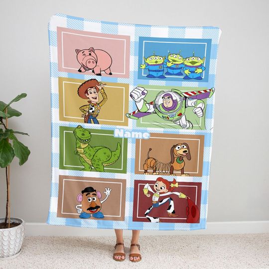 Discover Personalized Name Toy Story Blanket, Toy Story Fleece Mink Sherpa Blanket