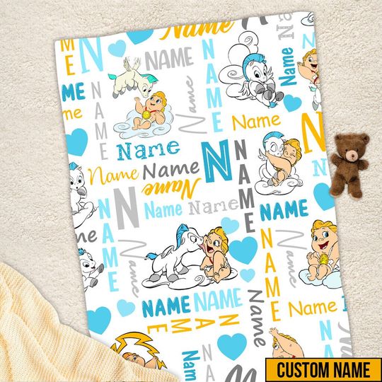 Discover Personalized Name  Hercules blanket, Baby Hercules and Baby Pegasus Mink Sherpa Blanket