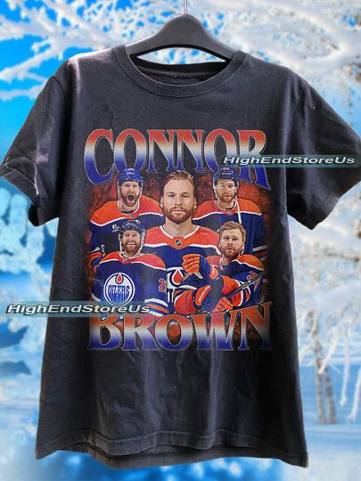 Discover Connor Brown shirt, Edmonton Hockey Sweatshirt, Hockey Fan Shirt, Brown t-shirt, Bootleg Rap tee, Hockey player tshirt
