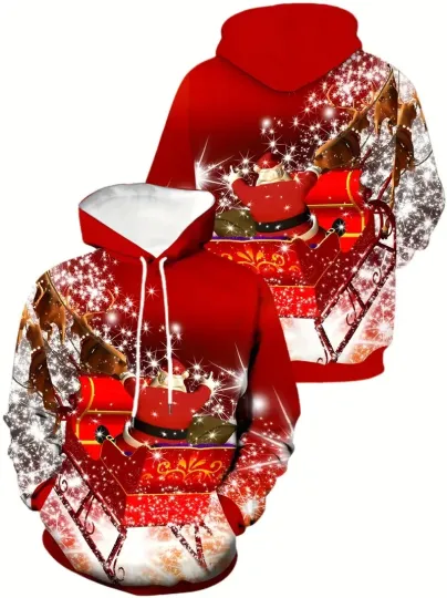 Discover Holiday Lights 3D Hoodie – Unisex Christmas Pullover, Warm Festive Street