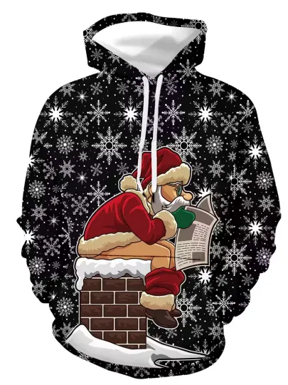 Discover Funny Christmas Santa Design Hoodie - 3D All Over Print - Adult & Youth