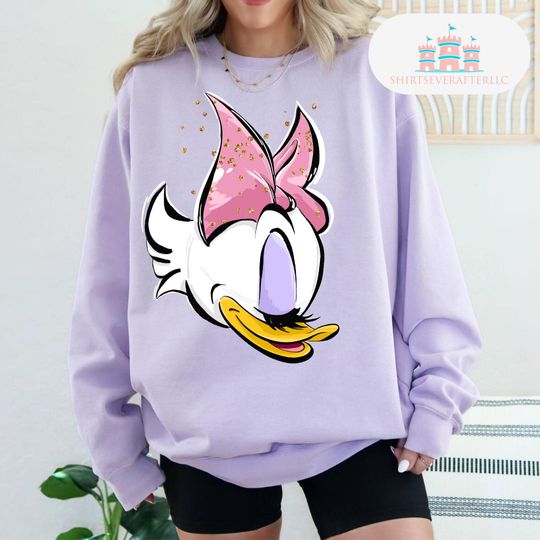 Discover Comfort Color Daisy Duck Sweatshirt, Disney Daisy Duck Trip Sweatshirt, Disney Girl Vacation Shirt