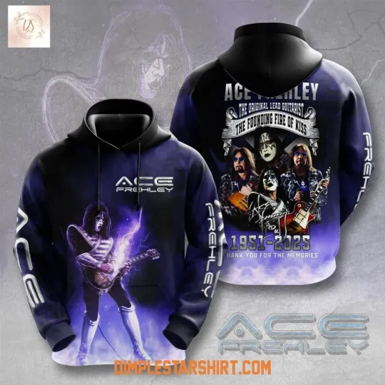 Discover Ace Frehlley RIP 2025 Memories Hoodie