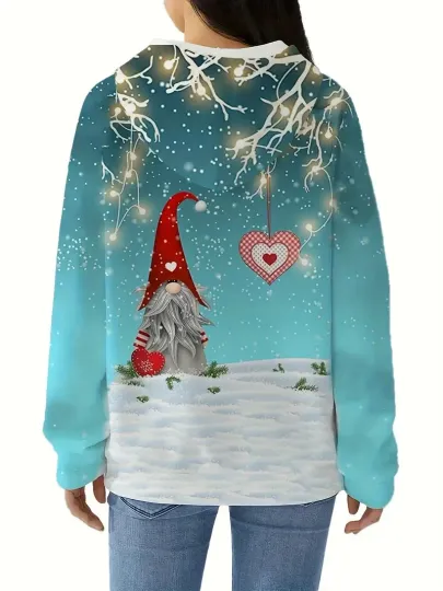 Discover 3D Hoodie Unisex – Christmas Gnome Under Snowy Tree Lights