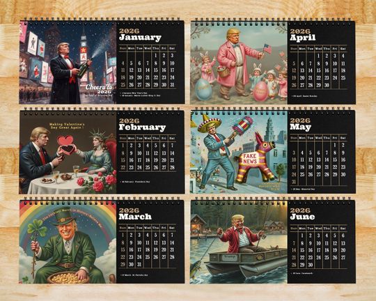 Discover 2026 Donald Trump Desk Calendar, MAGA 2026 Desktop Calendar, Funny Presidential Gift, Political Gag Gift for Trump Supporters Decor