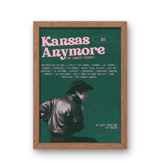 Discover Kansas Anymore (The Longest Goodbye) Inspired Print | Role Model Inspired Wall Art
