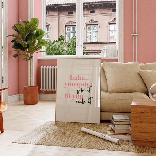 Discover Taylor Poster Taylor you gotta fake it til you make it girly dorm motivational print Taylor Gift Taylor Wall art Taylor lyrics